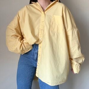 Topshop Yellow Button Down Shirt - Fits 2X